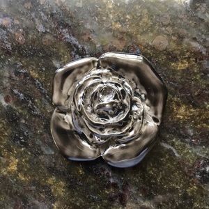 Unique Gray Rose Brooch